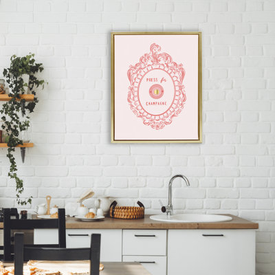 Press For Champagne Ornate Floating Frame, design by Cherrywood Lane