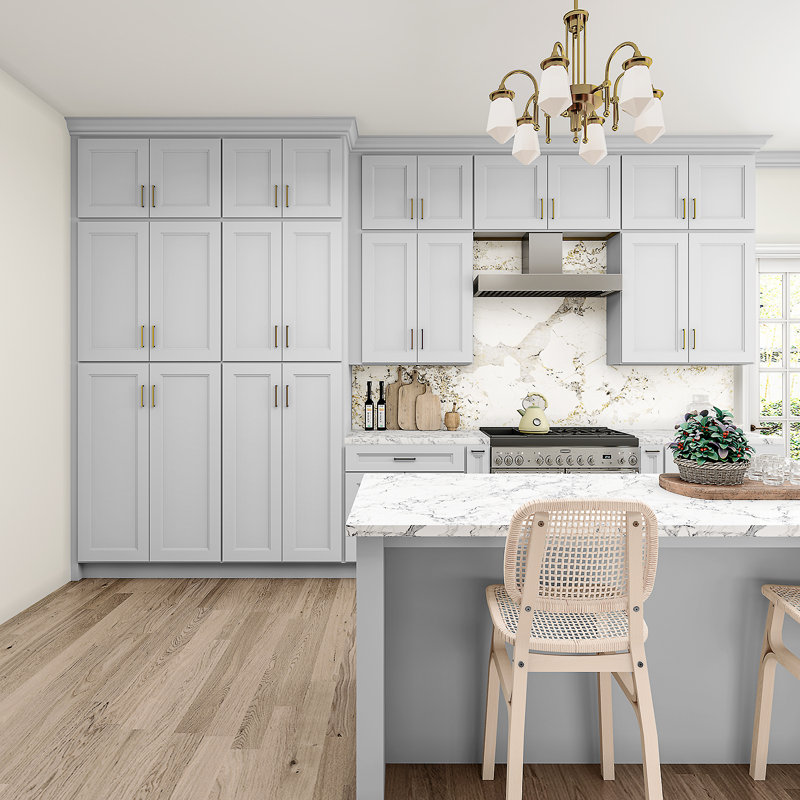 Armoire de cuisine en bois massif prête à assembler, H 30 po x l 27 po x P 12 po, Blanc Newport