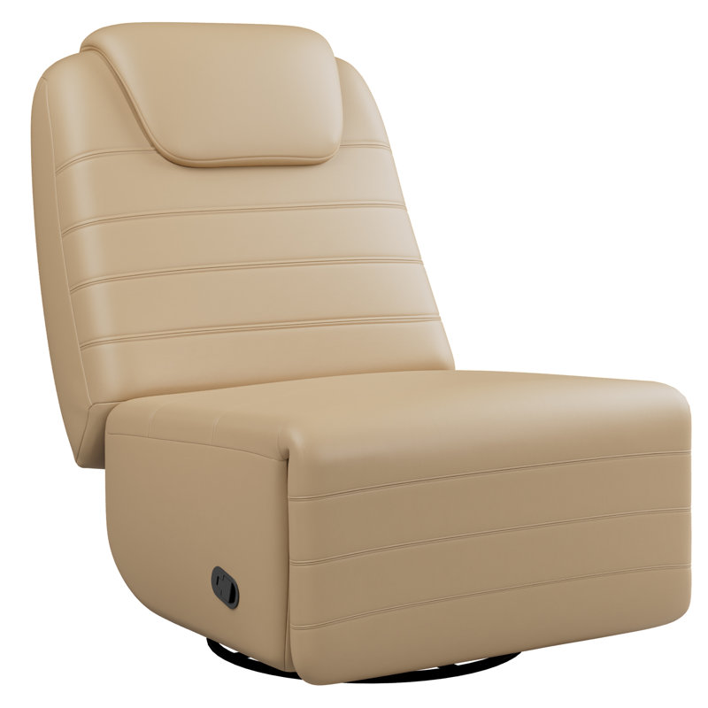 32.9" Wide Swivel Accent Chair, Single Seater 360 Rotation, Recliner with padded Seat and Backrest, Orange