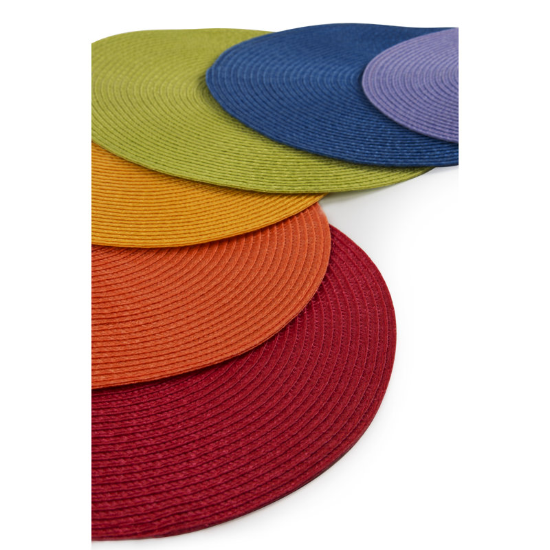 Round Solid Colour Round Placemat And Napkin Set