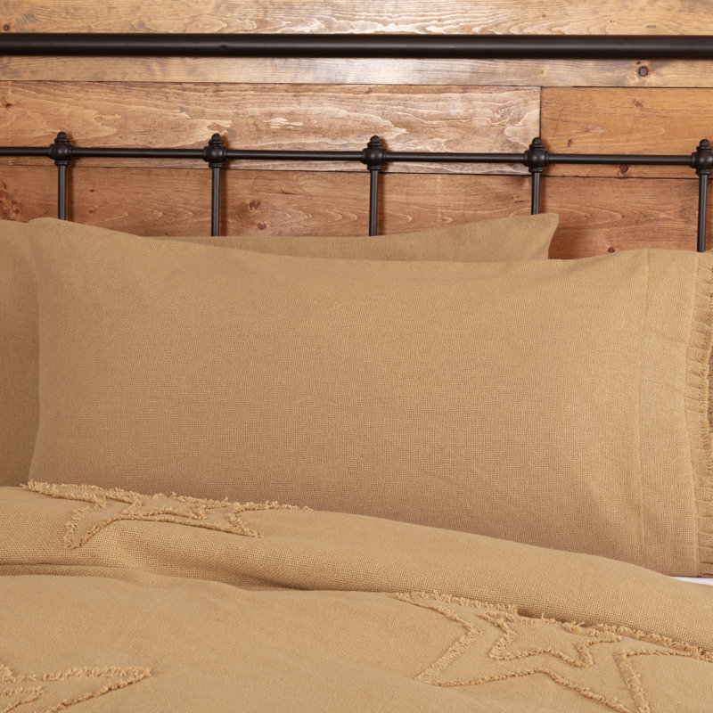 Taie d'oreiller 100% coton à densité de tissage 136 Burlap Natural, Naturel, Très grand