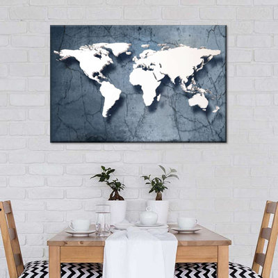 Stone World Map Canvas Print