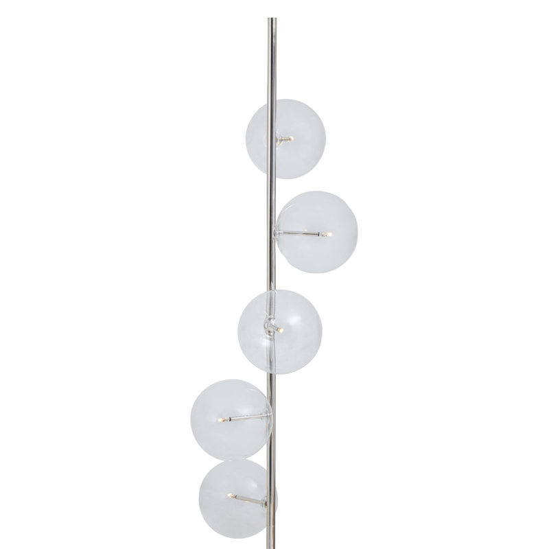 Anselma 190cm Column Floor Lamp, Silver/White