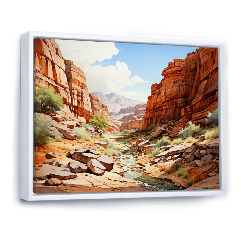 Canyon Symphony - Canyon, impression d'art mural, H 34 po x l 44 po x P 1,5 po, Cadre flottant blanc