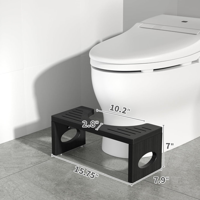 Tabouret de toilette 7 po pliable en bambou noir