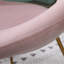 Attrayante chaise en velours rose avec structure élégante en métal doré-1863811799