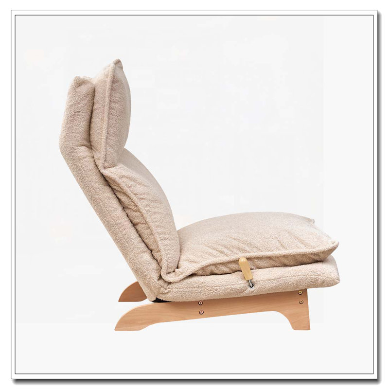 Chaise rembourrée avec repose-pieds, Beige