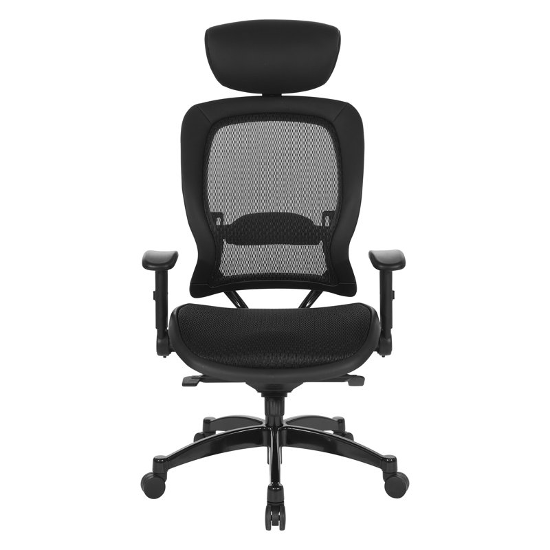 Executive Black Breathable Mesh Chair with Flip Arms