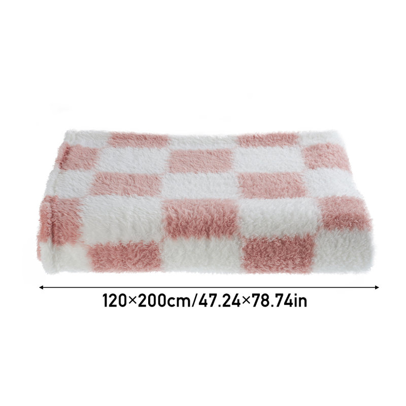 Living and Home Blanket, Pink;White, 200cm x 120cm
