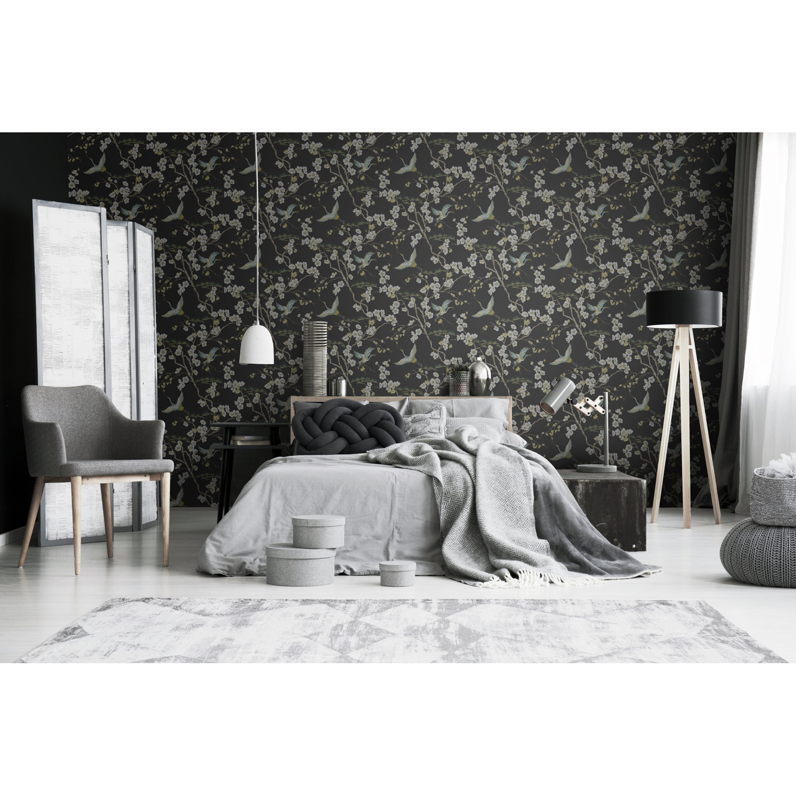 Kabuki Floral Roll, Black