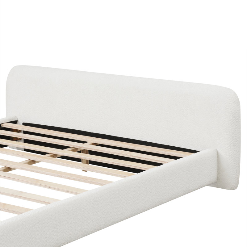 Lit plateforme tapissier White Bouce, Très grand