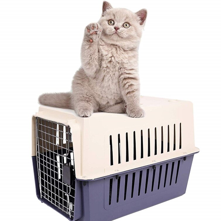 Sportpet Designs Travel Cat Carrier Front Door Plastic Collapsible, Large