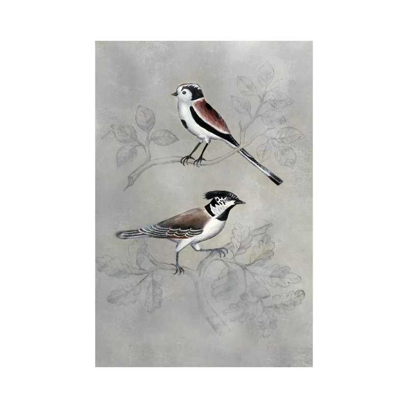 Silvered Aviary IV by Melanie Schultz - Wrapped Canvas Painting, 20.32 cm H x 30.48 cm W