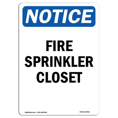 Fire Sprinkler Closet Sign