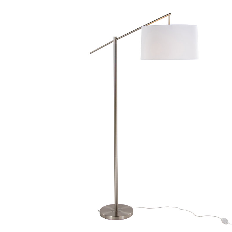 Contemporary Metal Floor Lamp, Brushed Nickel