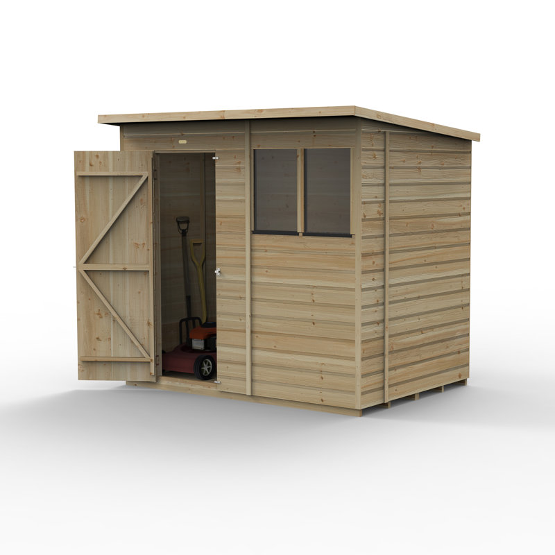 Beckwood 7 ft. 10 in. W x 6 ft. 8 in. D Solid Wood Garden Shed