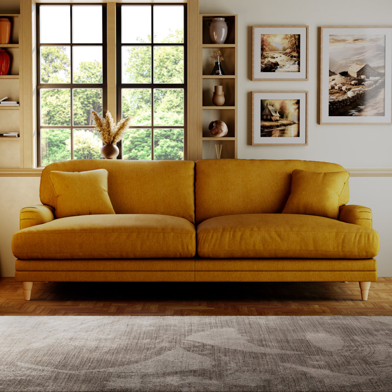 Adaku 4 Seater Sofa  , Sunburst, Country Oak