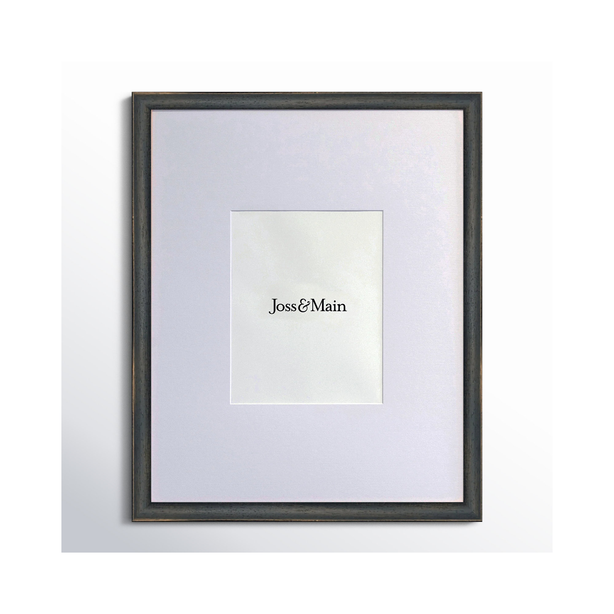 Mabe Wood Beveled Picture Frame with Mat, Black, 18" x 24"