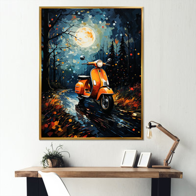 Nuit, rues et scooters sur toile