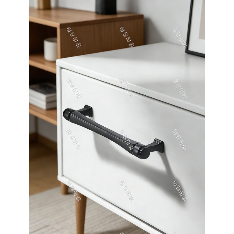 Poignées de tiroir et poignées d'armoire brossées, quincaillerie de cuisine en alliage de zinc massif, avec gabarit d'installation et vis inclus