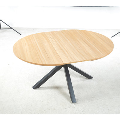 Top Extendable Coffee And Dining Table With Firm Metal Legs, 120/160X120x75cm, Oak Hue, Fine - Tuned Craft Living Area Shade, Well Made