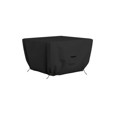 Covers & all Square Fire Pit Cover, 1000D Heavy Duty Waterproof Patio Fire Pit Table Cover, UV & Tear-Resistant Gas Fireplace Cover with Air Vents and Drawstrings