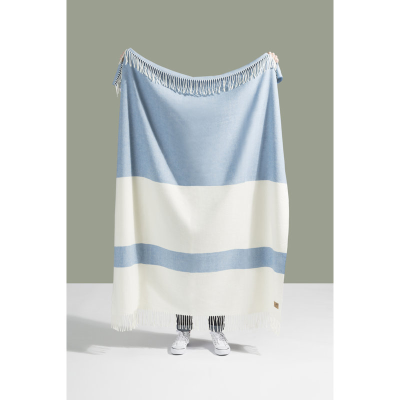 Sydney Herringbone Stripe Throw, Denim
