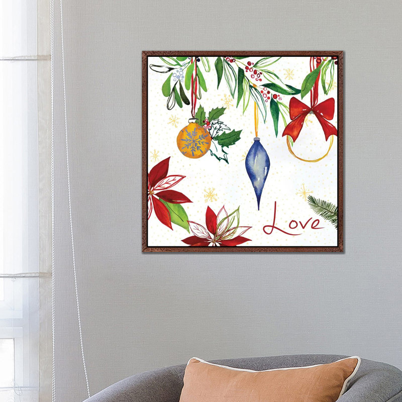 Watercolor Christmas II 1 Piece Wall Art on Canvas, 66.04 cm H x 66.04 cm W, Classic Wood Framed