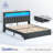 Bed Frame with RGB LED Lights, Upholstered Bed with Drawers and Charging Station-441618926-441618927