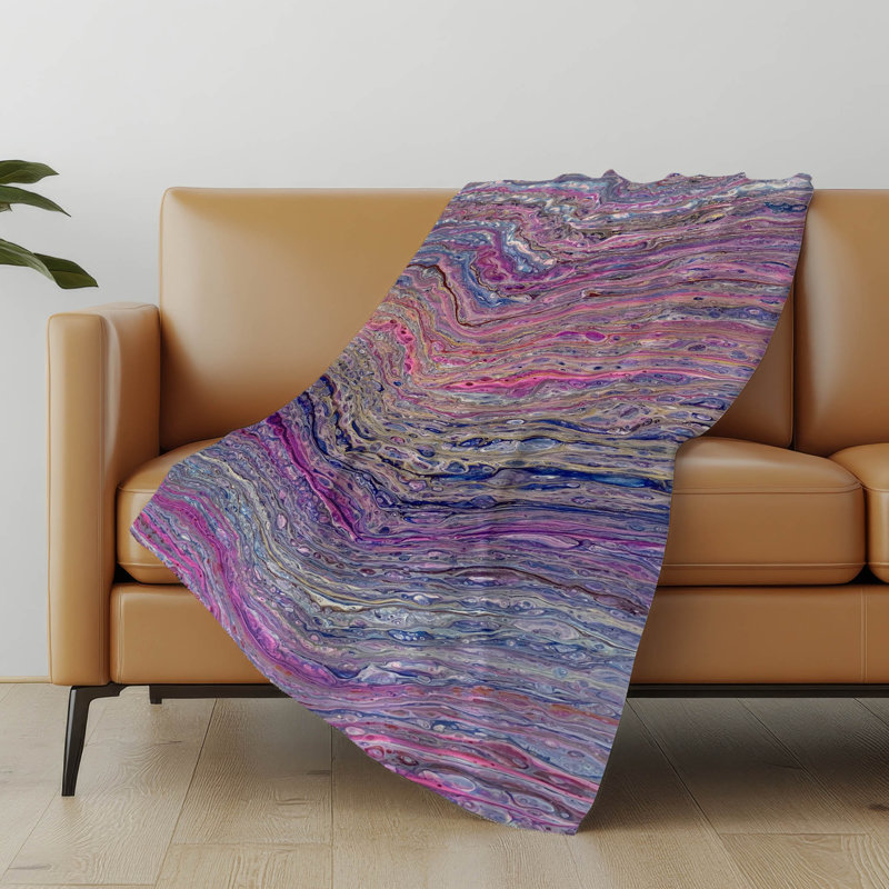 Addison Machine Washable Sherpa Abstract Throw Blanket