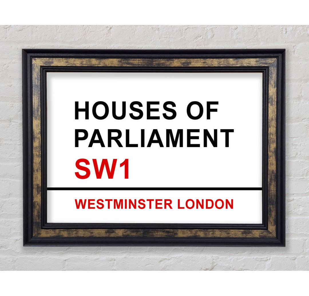 Houses Of Parliament Schilder - Einzelbildrahmen Typografie