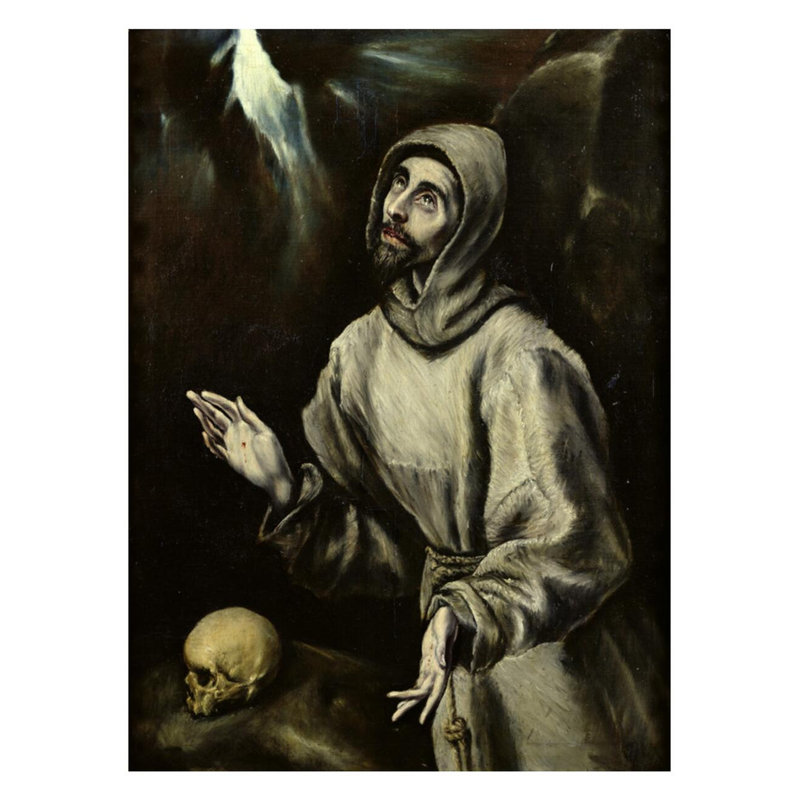 Saint-François d'Assise recevant les stigmates par El Greco - Estampe numérique, H 28 po x l 22 po