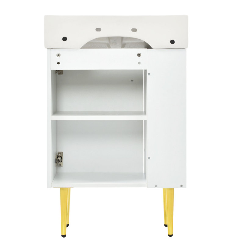 Meuble-lavabo moderne avec rangement spacieux et design élégant, Blanc
