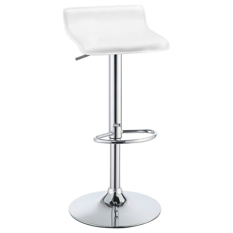 Akeiya Swivel Upholstered Adjustable Height Counter Stool, White