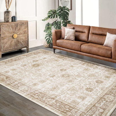 Tapis lavables antidérapants à motif floral rétro pour salle de lavage