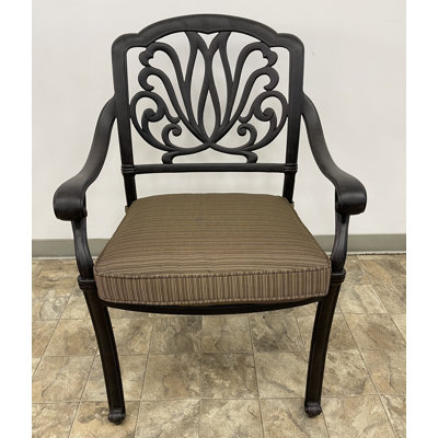 Kristy Set Of 4 Stacking Patio Dining Armchair With Cushion by K&B Patio