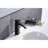 Waterfall Spout Bathroom Sink Faucet In Matte Black - Single Handle With Pop-Up Drain  Overflow Merged  Stainless Steel For Stable Performance And Easy Installation Work Integrated  Prolonged Usage