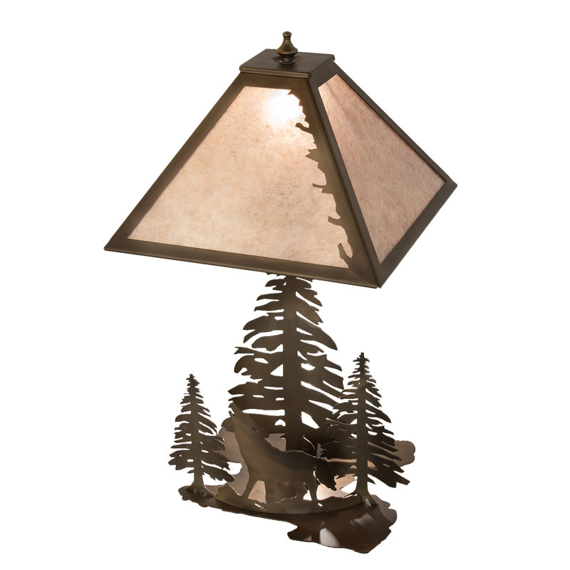 Rustic Lodge Table Lamp, Silver