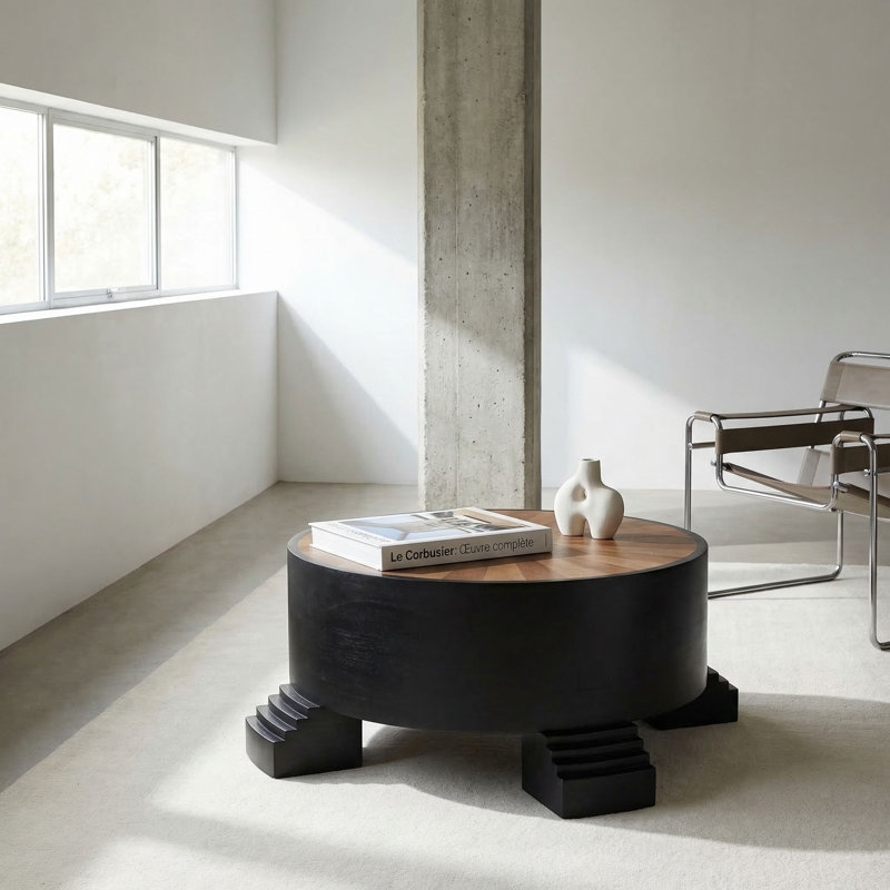 Tambour Solid Wood Coffee Table