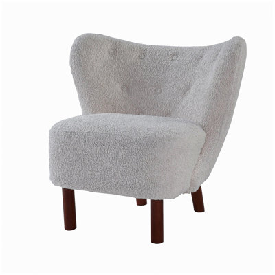 Zusud White teddy Sherpa Accent Chair