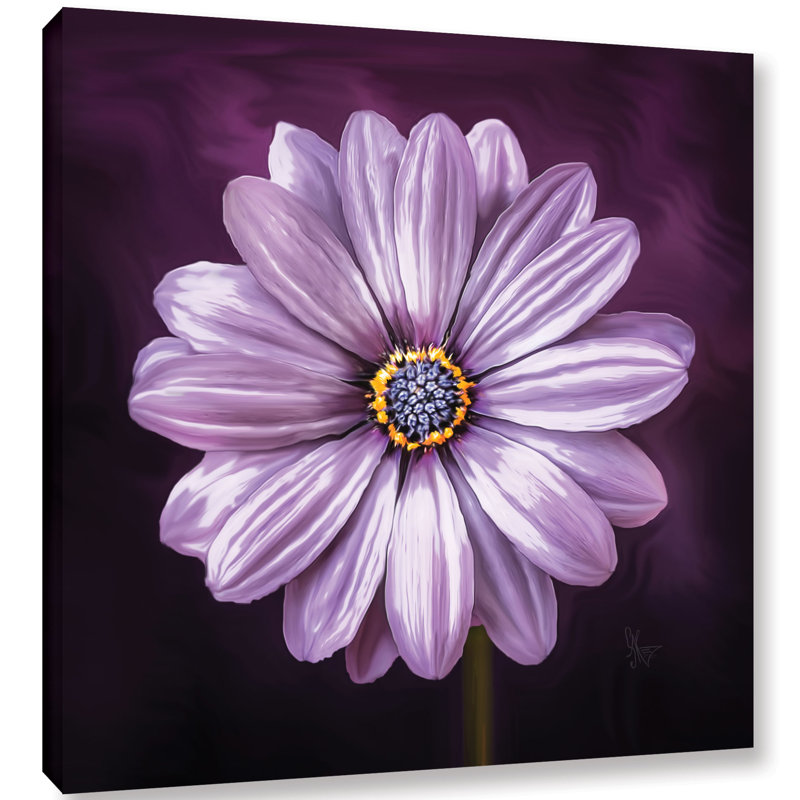 Impression sur toile tendue la fleur de ce soir, H 14 po x l 14 po x P 2 po