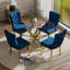 Ensemble de salle à manger à piédestal rond 5 pièces avec chaise capitonnée en velours pour salle à manger et salon-1248467099-1248467047-1248467044