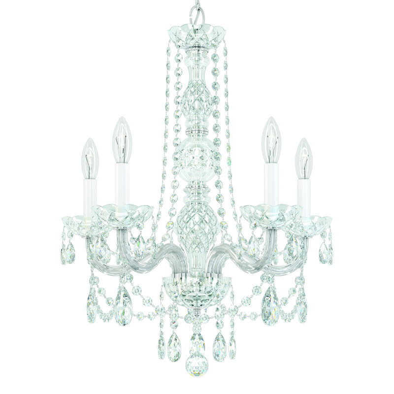 Arlington 4 Light 20.5in x 24in Chandelier in Silver with Clear Heritage Handcut Crystals