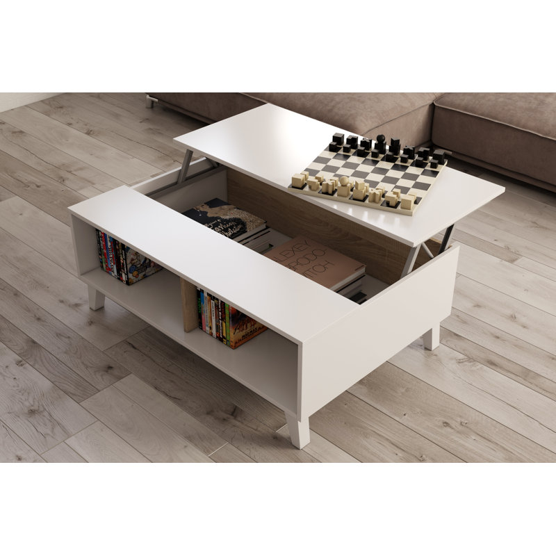 Lift Top Four Leg Coffee Table with Storage