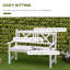 Banc de jardin Schulter en bois blanc pour 2 personnes, idéal pour cour, terrasse ou porche.-724685853