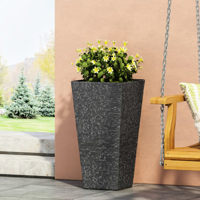 Pot à fleurs gris pour espaces extérieurs - Oxyde de magnésium, 15,04 po Profondeur, largeur, 30,45 hauteur, 33,46 lb, 32,5 colis 19 18,5 poids de 37,94 lb