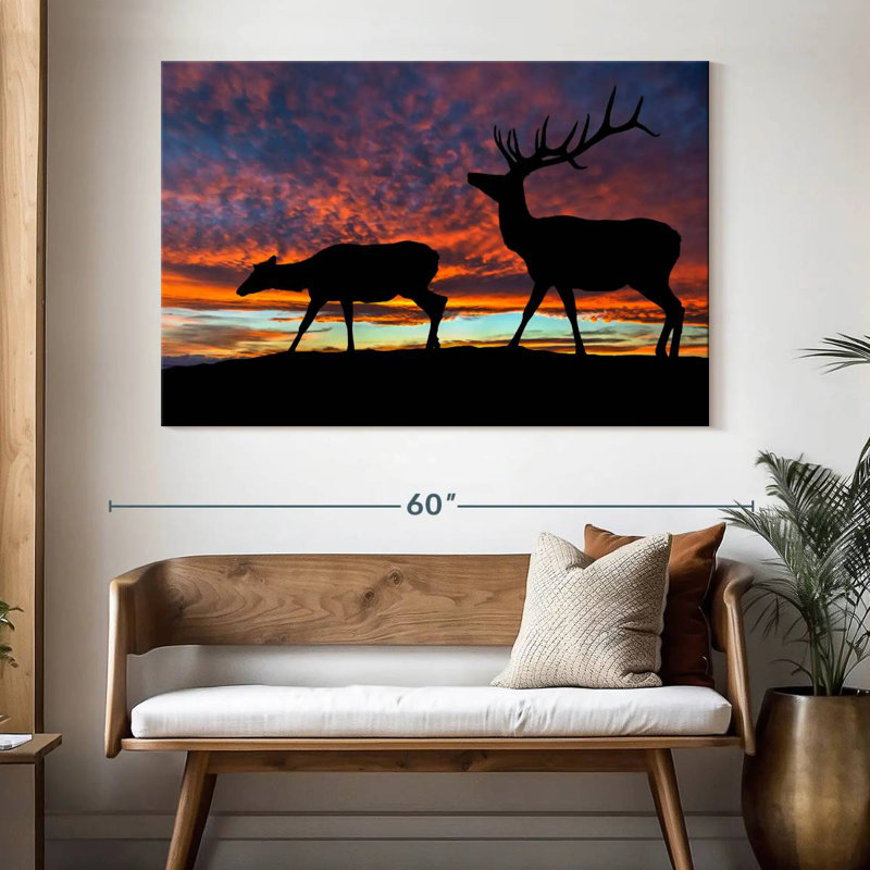 Silhouette de wapiti Brampt, H 34 po x l 51 po