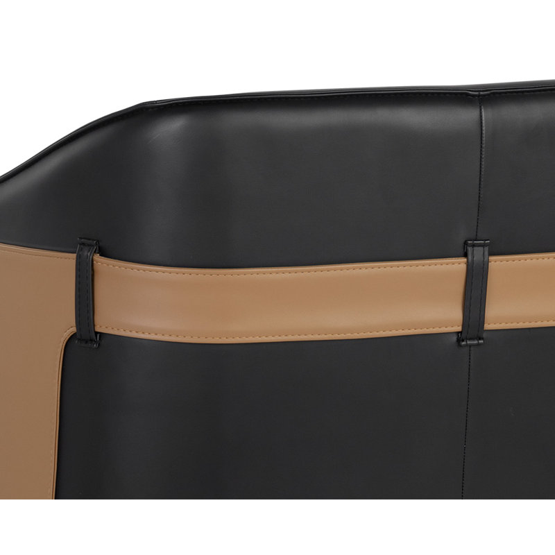 Fauteuil club l 26,25 po Mullinville, Similicuir noir