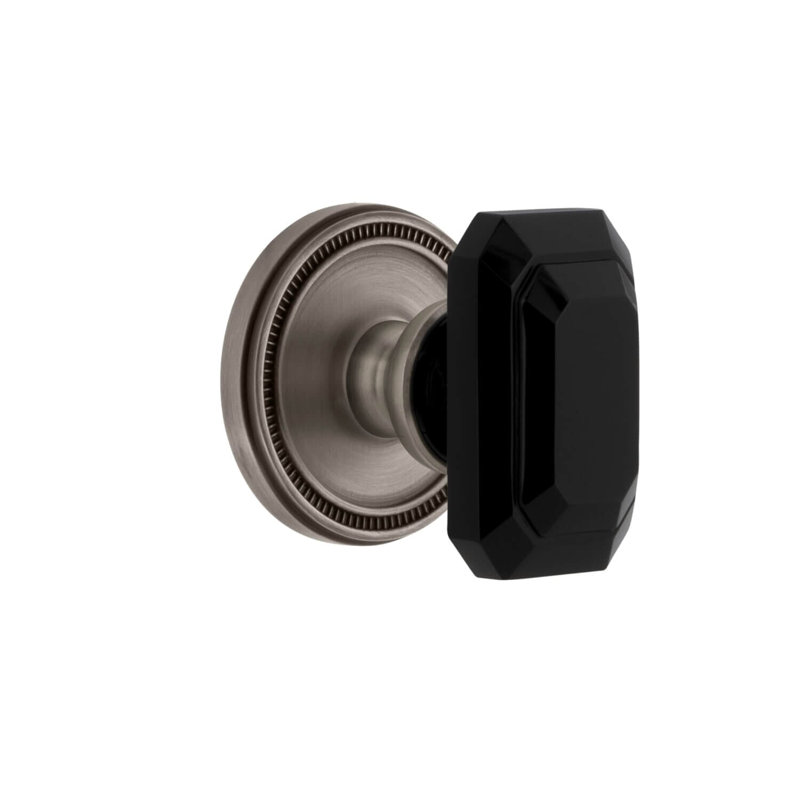 Grandeur Concealed Screw Mechanism Geometric Knob with Circle Rosette, Antique Pewter