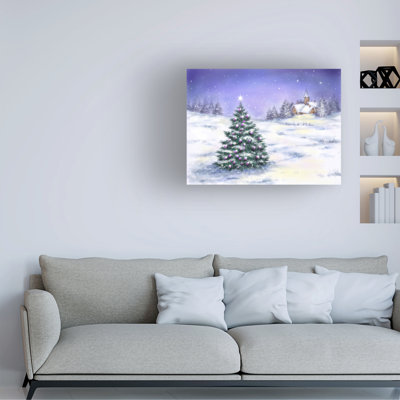 Arbre de Noël dans la neige - Sans cadre sur toile